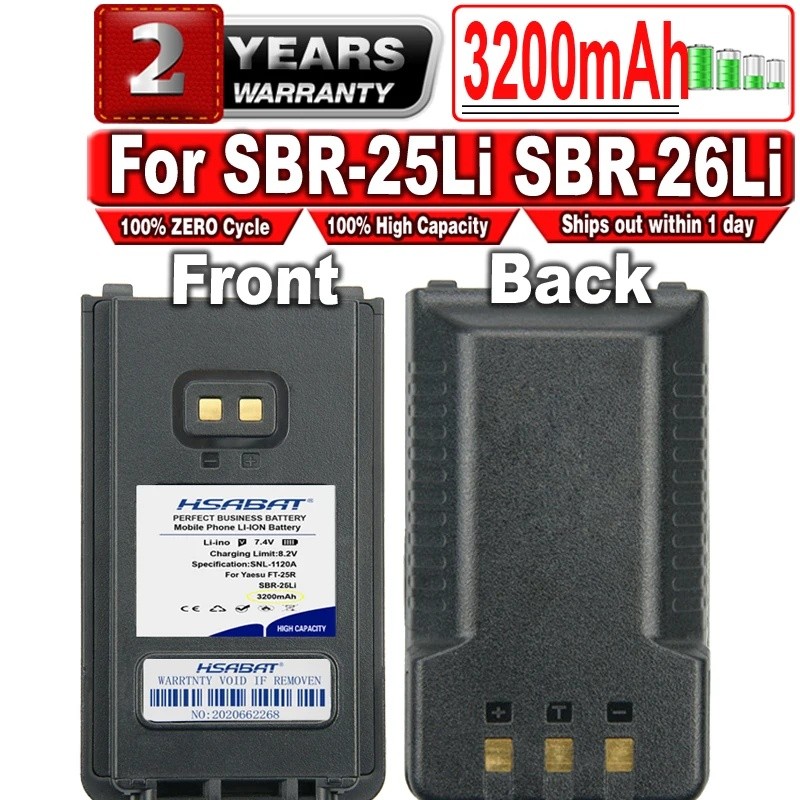 HSABAT 3200mAh SBR-25Li SBR-26Li แบตเตอรี่สําหรับ Yaesu FT-25R FT-65R วิทยุสองทาง