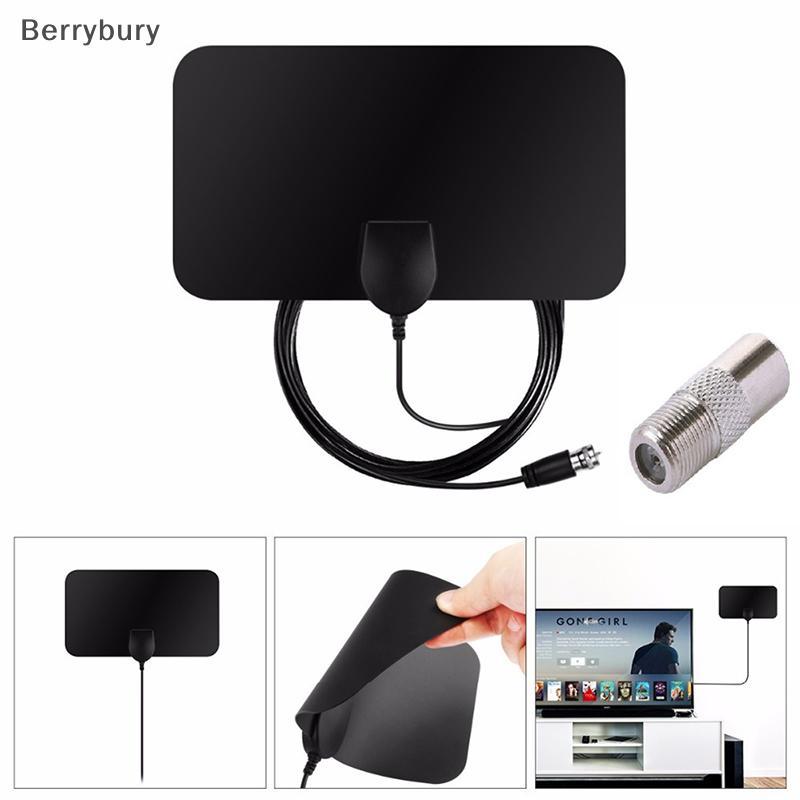 Berrybury TV Antenna HDTV Flat HD Digital Indoor ขยายช่วง 50-Mile	 ใหม่ ใหม่