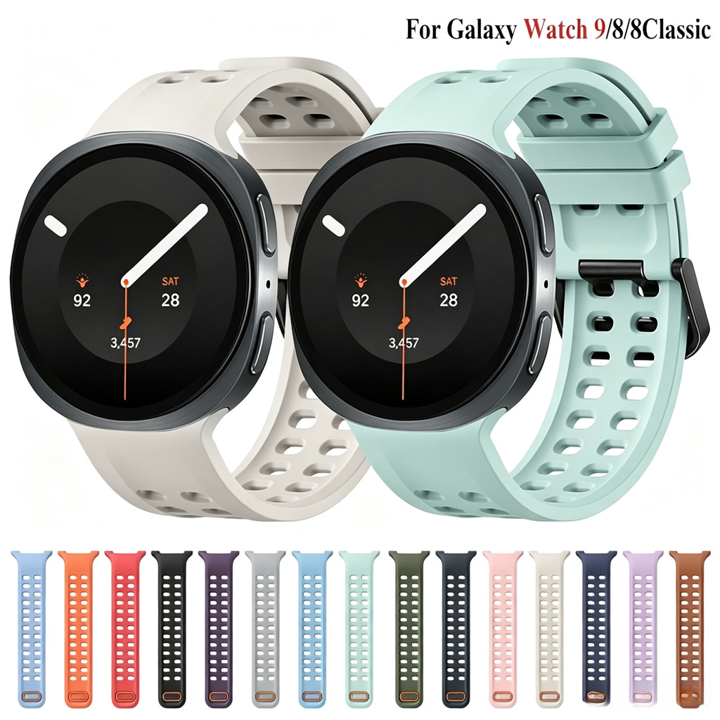สายซิลิโคนสําหรับ Samsung Galaxy Watch 9 8 40 มม.44 มม.สร้อยข้อมือกีฬาสําหรับ Galaxy Watch 8Classic 46 มม.สายรัดข้อมือ