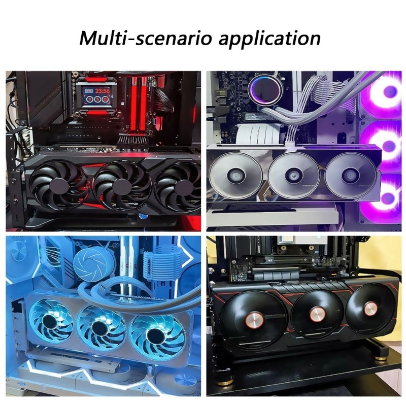 R * ฐานแม่เหล็ก Video Card Holder สําหรับเดสก์ท็อป PC Tower โลหะ 2-Slot รองรับ Mount พร้อมแผงรางด้าน