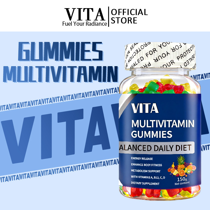 VITA วิตามินซีกัมมี วิตามินรวมซี อาหารเสริม บํารุงสมอง เสริมภูมิคุ้มกันMultivitaminC Gummy Dietary Supplement 60 Gummies