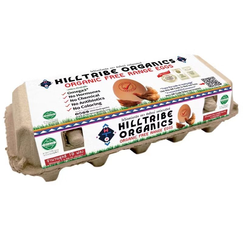 ฮิลไทรบ์ ออร์แกนนิคส์ Hilltribe Organic Oraganic Free Range Eggs 10Egg