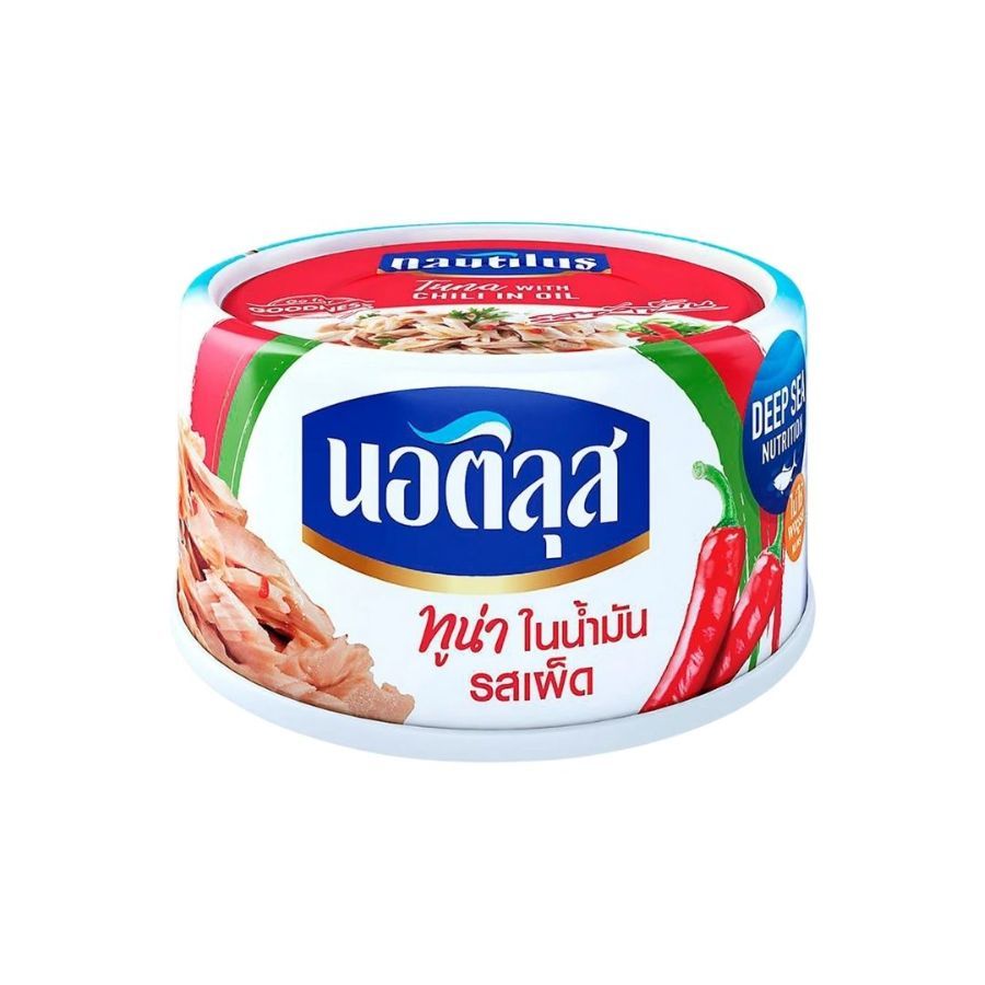 นอติลุส ทูน่าในน้ำมันรสเผ็ด Nautilus Tuna Chili Oil 165g.