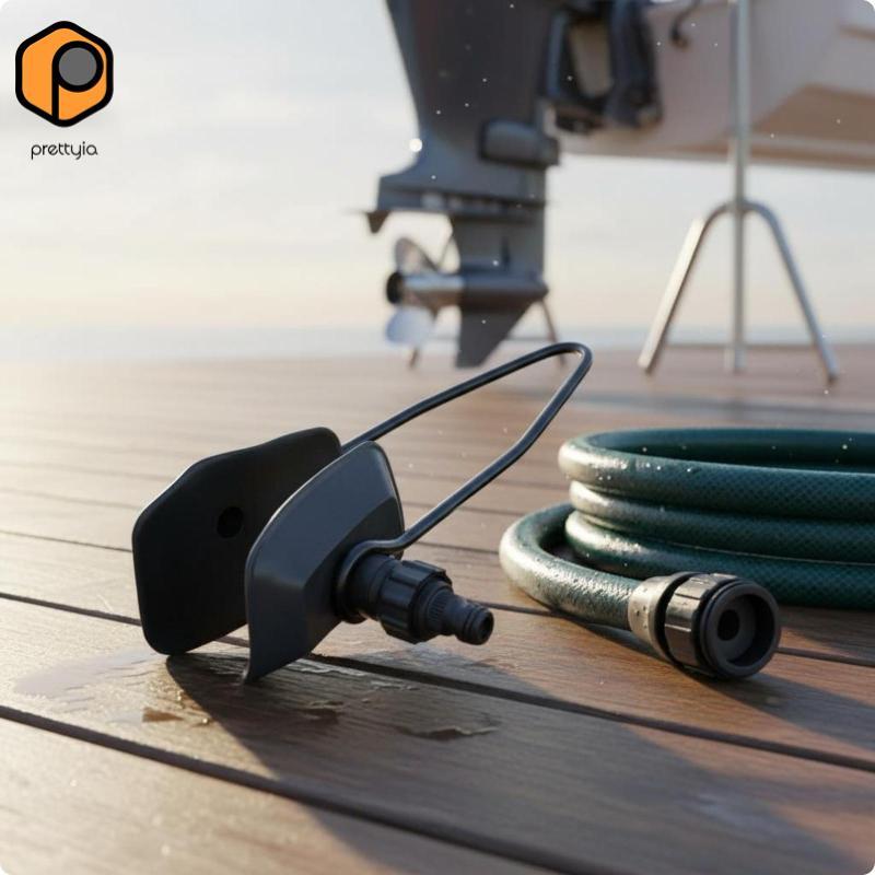 Prettyia Outboard Flush Muffs Fresh Water Flushing Outboard Motor Muffs Round