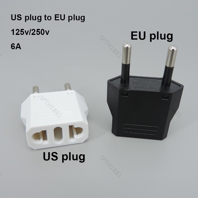 2 Pin Universal US To EU Plug USA To Euro Euro Euro Euro Wall AC Power Charger Outlet Adapter Conver