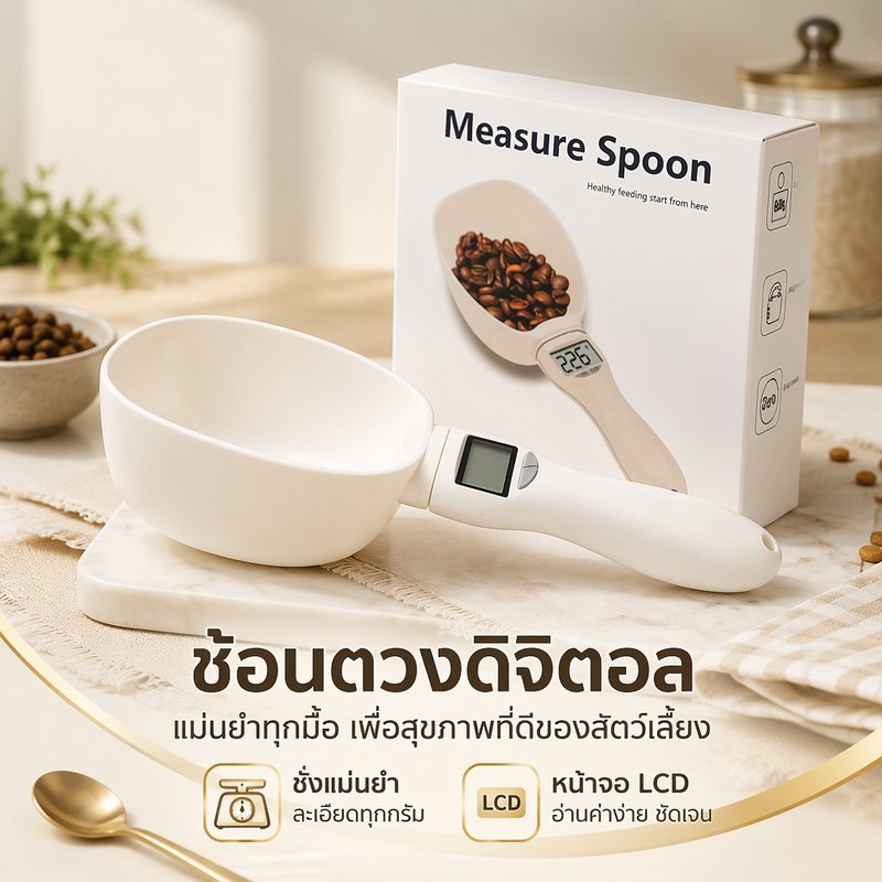 ช้อนตวงดิจิตอล เครื่องชั่งช้อน LCD 5 หน่วย แม่นยำ สำหรับตวงเครื่องปรุง อาหารสัตว์เลี้ยง