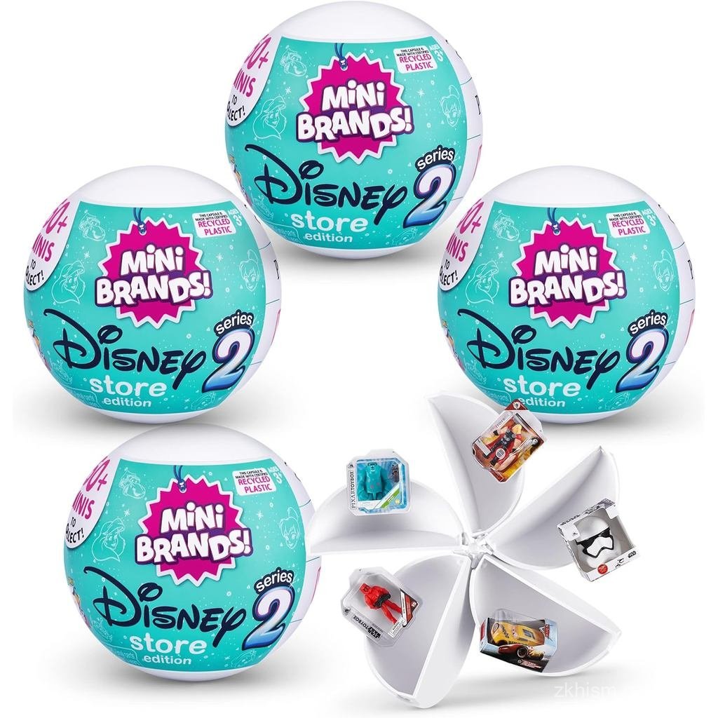 Mini Brands Disney Store Series 2, ฟิกเกอร์จิ๋วลึกลับ, มินิเซอร์ไพรส์ธีมดิสนีย์, บรรจุภัณฑ์ตาบอด (4 