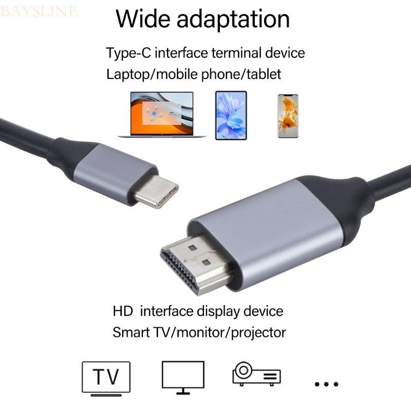 BAYSLI 4K 60HZ 4K 30HZ เอาต์พุต USB C ถึง Mini Video สายไฟสายแปลง HDR10 รองรับสําหรับแล็ปท็อป Monito
