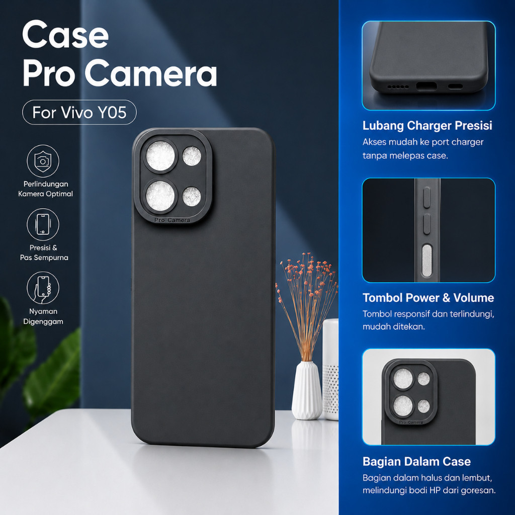 [ Vivo Y05 2026 ] Soft Case Big Eye Camera Protector Pro Camera