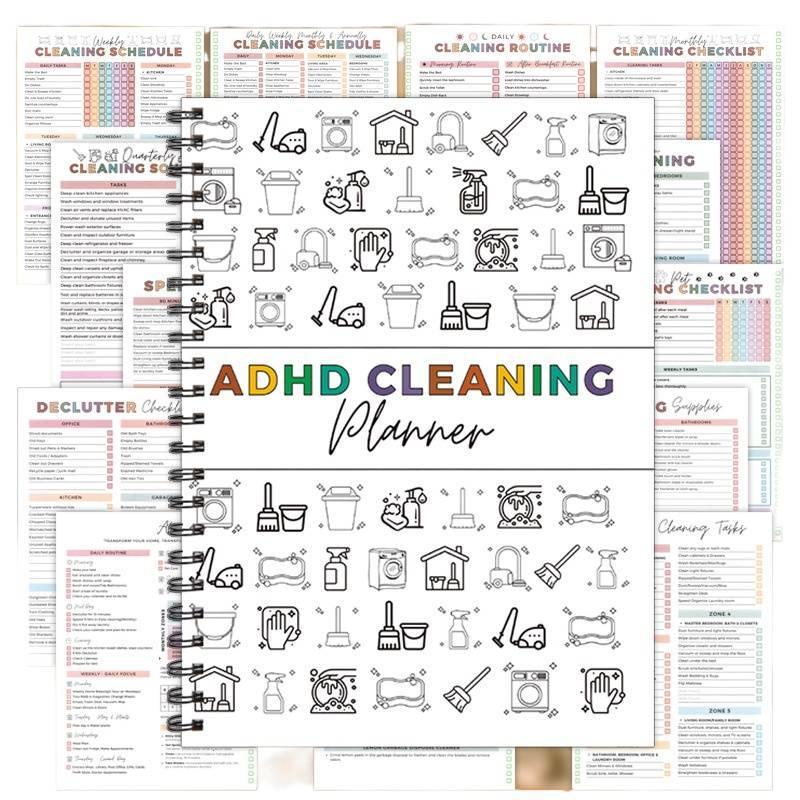 สินค้าใหม่ Home Cleaning Mission Book รายชื่อเวลา Daily Weekly Daily Cleaning Plan Record Book