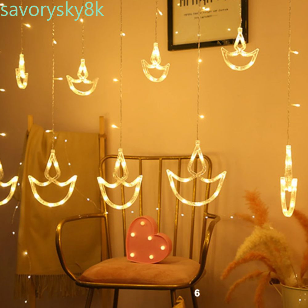 CHROM Diwali Light, ปลั๊ก USB รูปหัวใจผ้าม่าน, คริสต์มาส Happy Diwali Brilliant Night String ไฟในร่ม