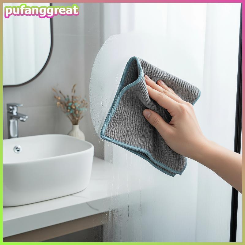 Pufanggreat Lint Free Thien ผ้าทําความสะอาดไมโครไฟเบอร์นุ่มดูดซับไม่มีรอยขีดข่วนผ้าขนหนูสําหรับจานแก