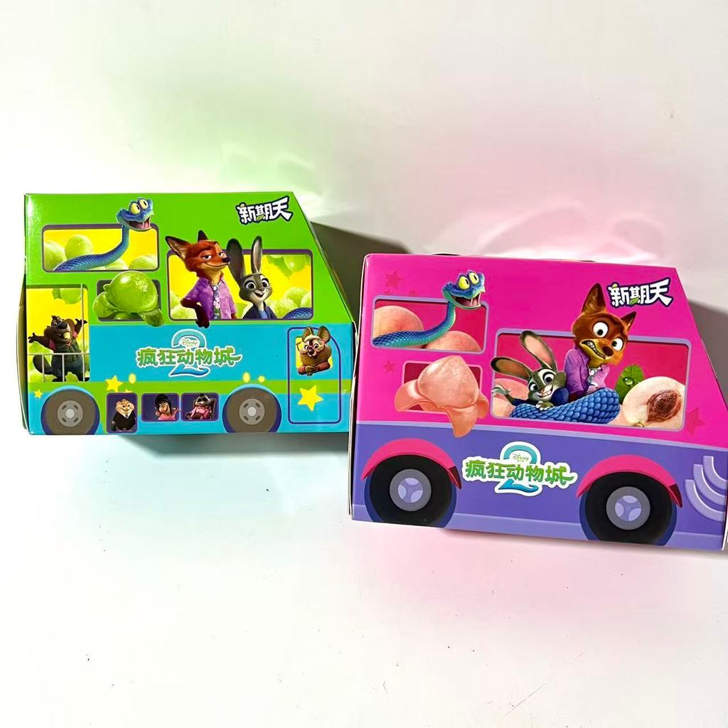 วันใหม่ Crazy Zoo Co-Branded 3D Peeled Gummy Cart Boxed Candy Reward Student Children Snacks