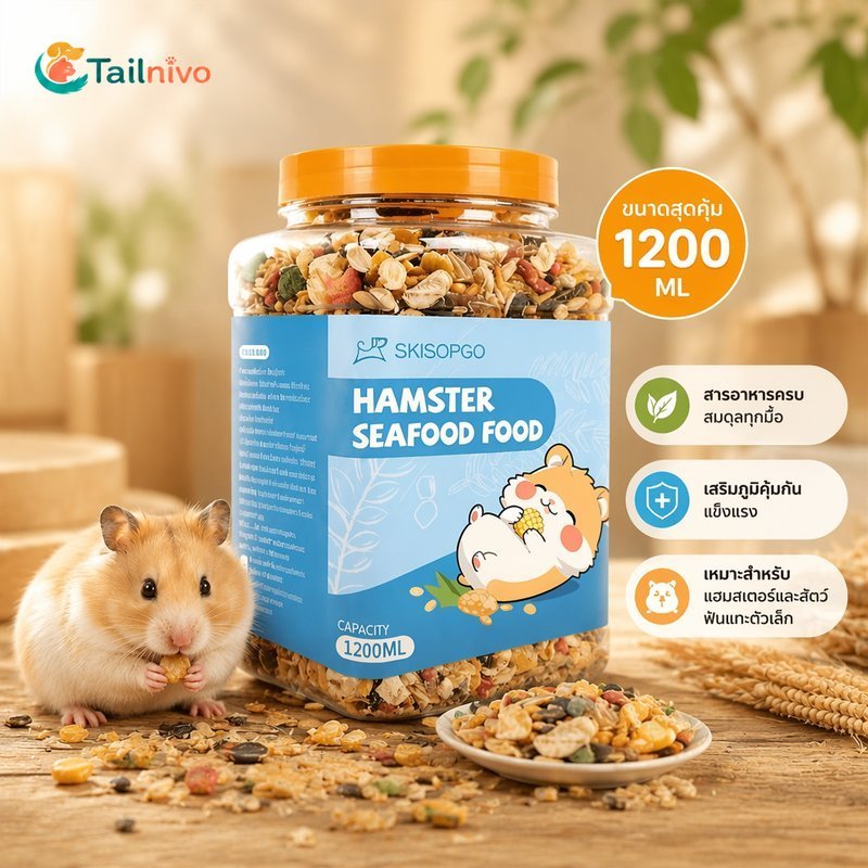 อาหารหนูแฮมสเตอร์ผสมกุ้งไก่แห้ง Mealworm ผลไม้ Veg Grain Nutritious Safe Clean