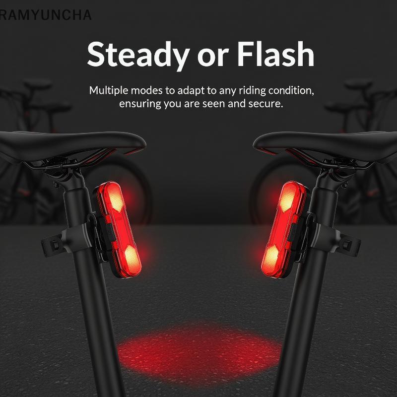 RAM USB ชาร์จกันน้ํา LED ไฟท้ายจักรยานไฟเตือนความปลอดภัย OTC
