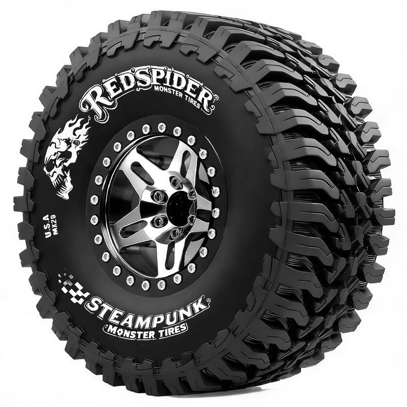 4 ชิ้น 2.2 "133 มิลลิเมตรโลหะ Beadlock ล้อขอบยางชุดสําหรับ 1/10 1/8 TRX4 Axial SCX10 II Pro RC4WD CC
