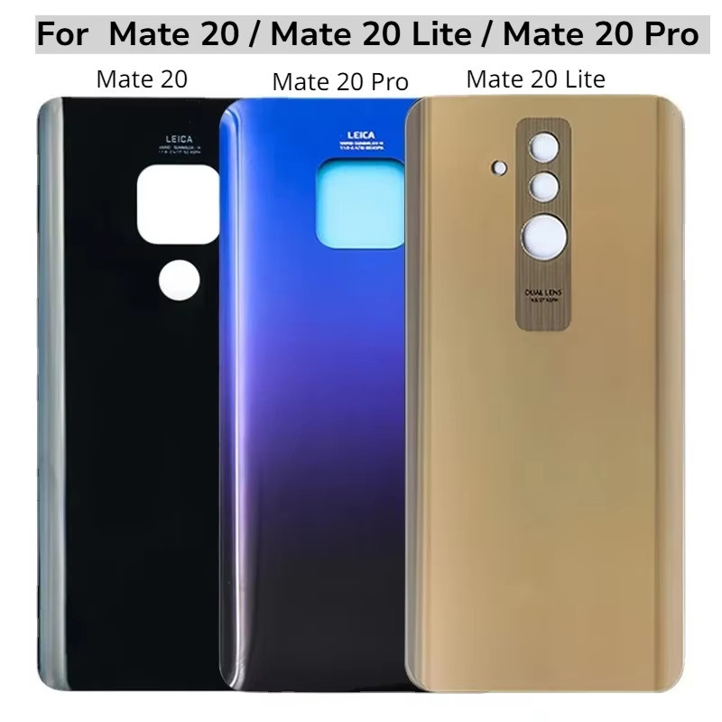 สําหรับ Huawei Mate 20 / Mate 20 Lite / Mate 20 Pro ฝาหลังแบตเตอรี่ 3D แผงกระจกด้านหลังประตูกรณีกาวเ