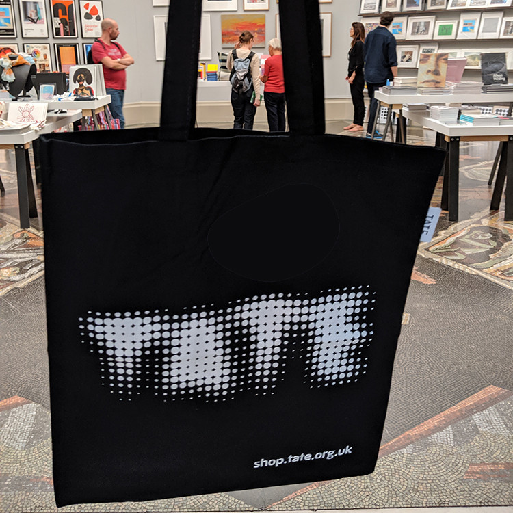Tate UK London Tate Art Gallery Tote Bag Simple Abstract Letter One-Shoulder เป็นมิตรกับสิ่งแวดล้อมก