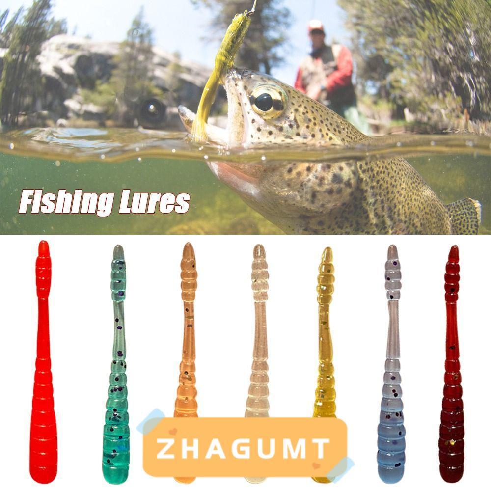 ZHAGUMT366KB 10PCS เหยื่ออ่อน, Micro Mini เหยื่อหนอน, Pesca 48 มม.0.5g กลิ่นเหยื่อพลาสติก Rockfishin