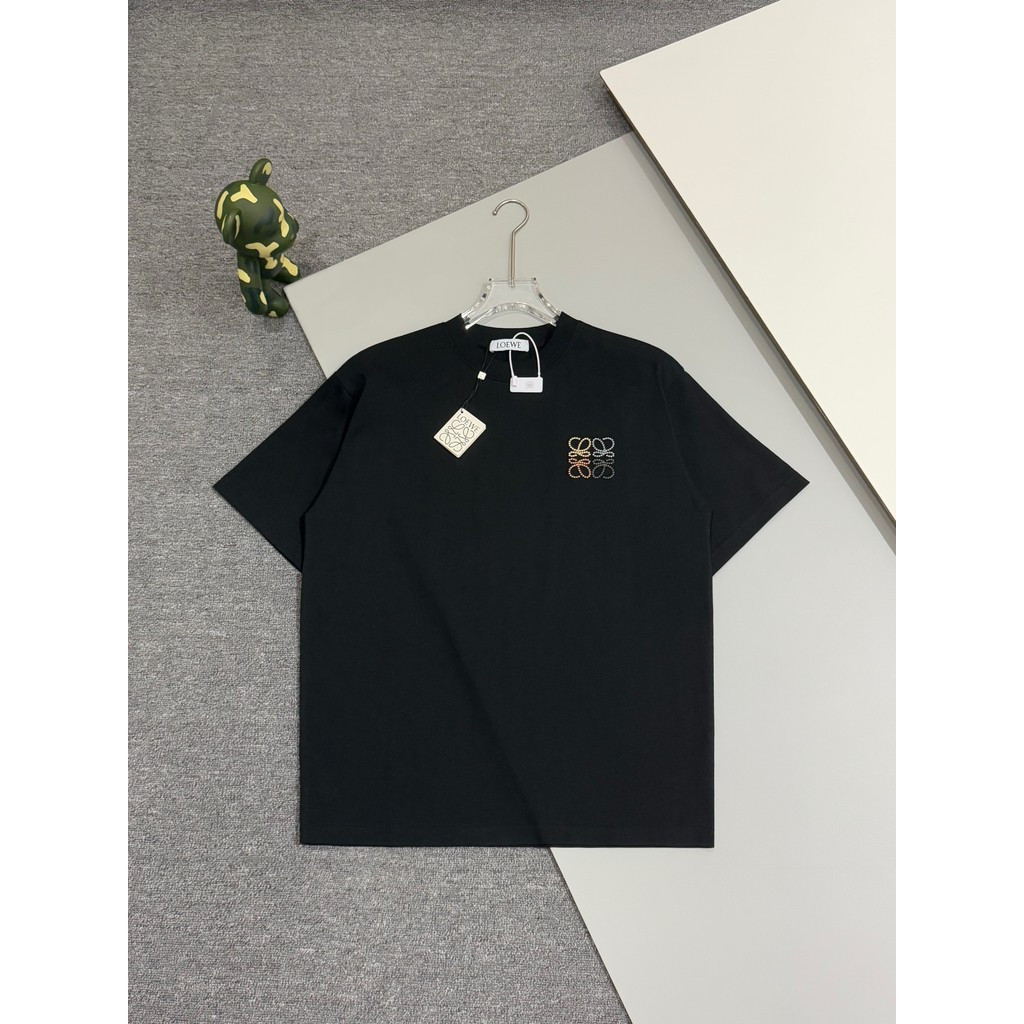 2026/Loewe/Loewe ผู้ชายผู้หญิงเสื้อยืดพิมพ์เสื้อยืดรอบคอเสื้อยืดอินเทรนด์เสื้อยืด Retro High-End Top