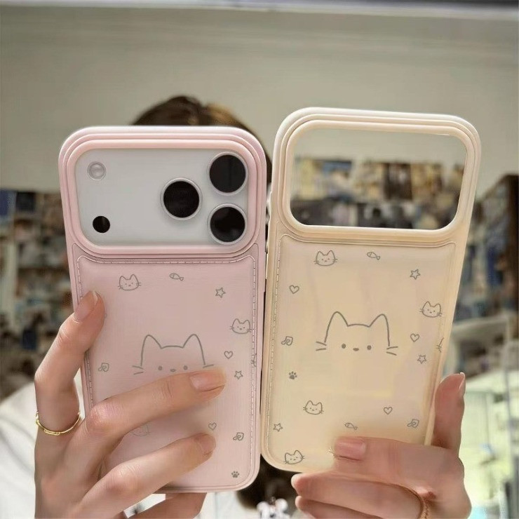 สําหรับ IPhone 17 Air 16 15 14 13 12 11 Pro Max X XR XSMax 78Plus น่ารักแมวใหญ่เคสโทรศัพท์