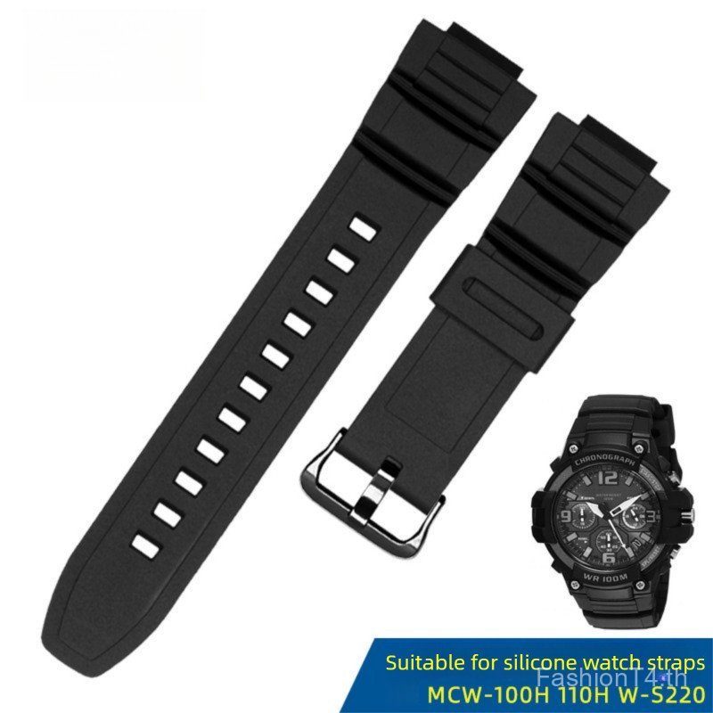 16 มม.นาฬิกาเรซิ่นทนทานกันน้ํา Sweat-Proof กีฬาสําหรับ MCW100H MCW110H WS220 HDD‐S100 WV‐200 AE2000 