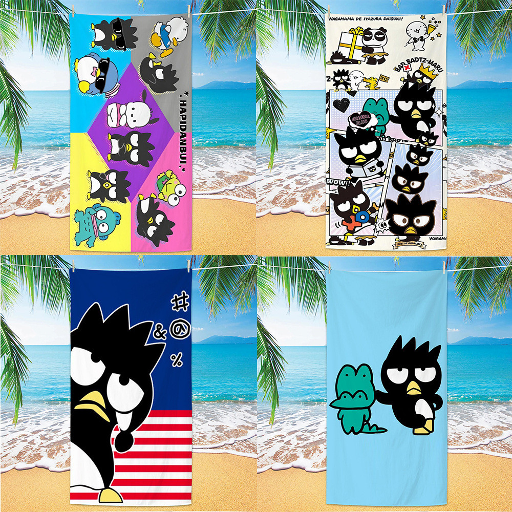 One Piece Cool Penguin Beach Towel พิมพ์ดิจิตอลไมโครไฟเบอร์ Beach Towel กํามะหยี่ด้านเดียว Quick-Dry