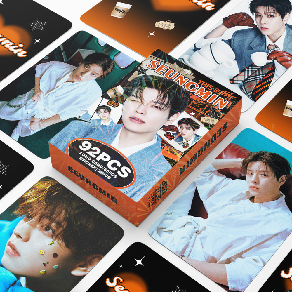 92 Photocards STR อัลบั้มใหม่การ์ดภาพถ่าย SeungMin SeungMin เดี่ยวสติกเกอร์ SeungMin การ์ดอวยพร LOMO