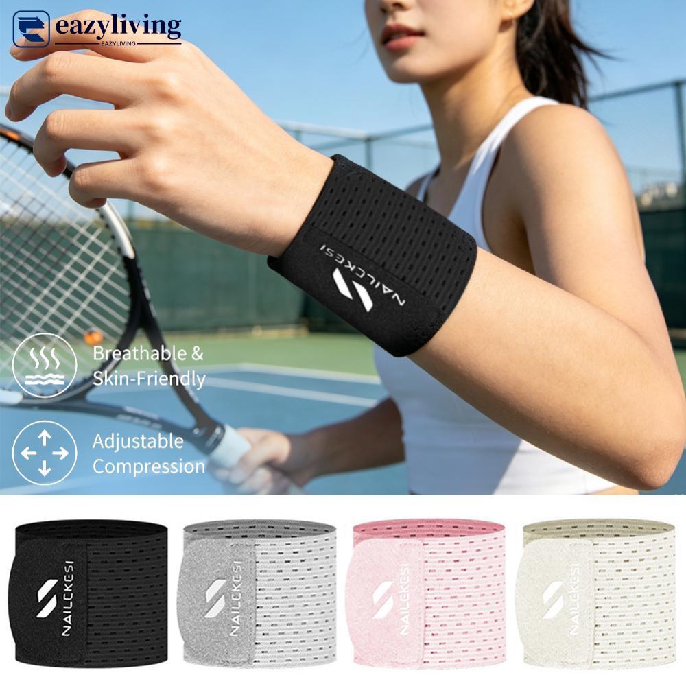 EAZYLIVING 1 PC สายรัดยืดหยุ่นข้อมือสนับสนุนรั้งห่อการบีบอัดกีฬาข้อมือสนับสนุนบาสเกตบอลน้ําหนัก Gym 