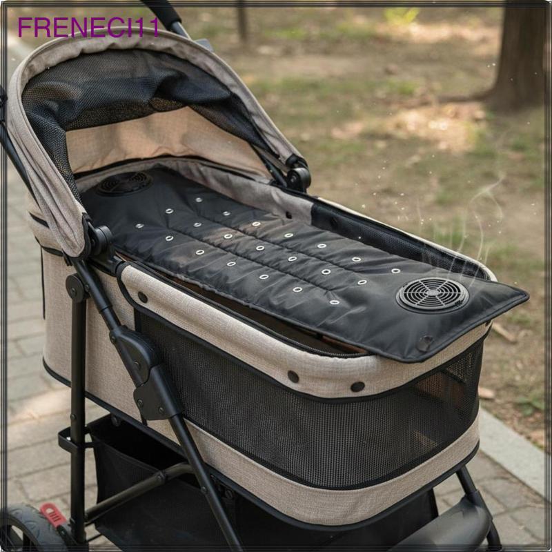 [freneci11] Dog Pet Carrier Cooling Mat Breathableed Pet Carrier Cooling Black Dual Fans