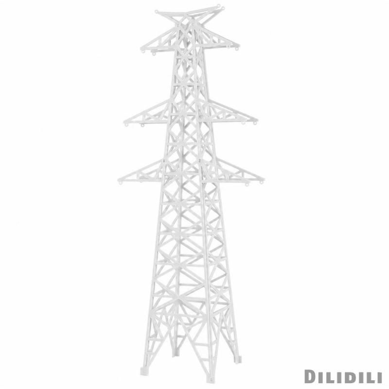 [Dilidili] โมเดลจิ๋ว Pylon Lattice-Style High-Voltage Pylon White สําหรับเค้าโครงรถไฟ, Dioramas
