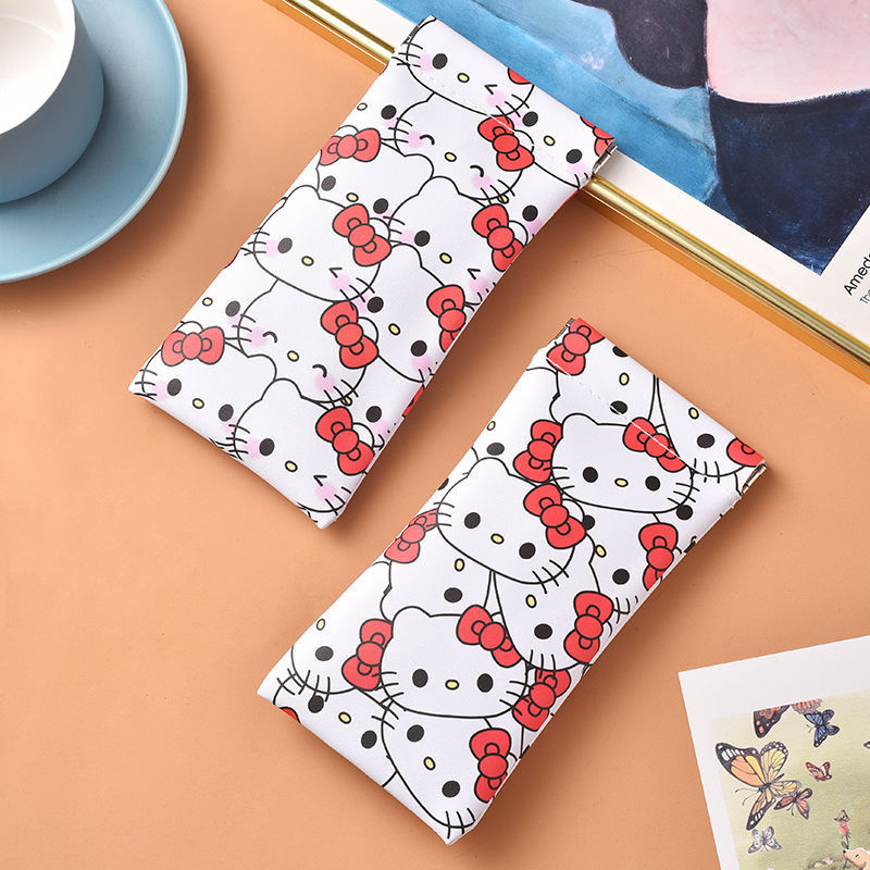 Clove Hello Kitty กระเป๋าแว่นตาแบบพกพาสาวหวานลิปสติกกระเป๋าเก็บแว่นกันแดด shrapnel สายตาสั้นแว่นตา b