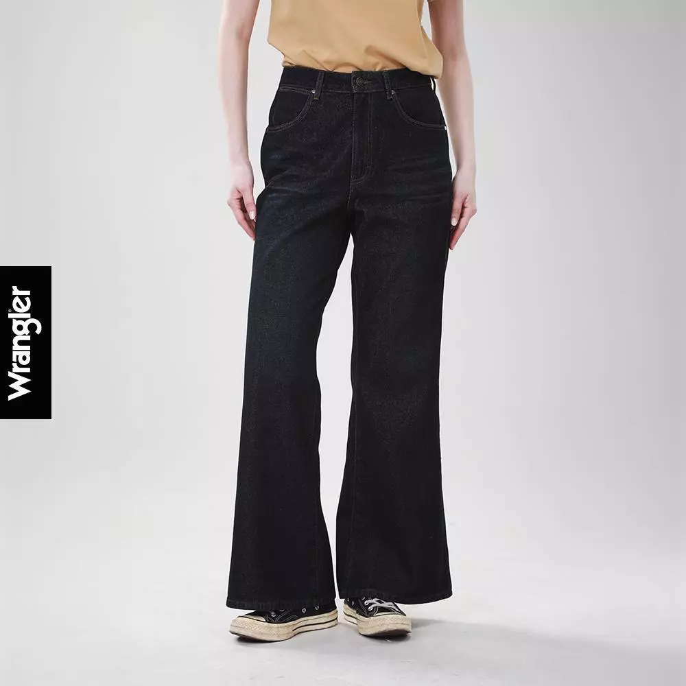 WRANGLER กางเกงยีนส์ผู้หญิง เอวสูง ทรงขาม้ากว้าง รุ่น WR S226WFLAN05 สียีนส์เข้ม