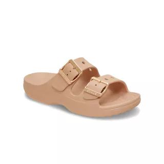 CROCS รองเท้าแตะผู้หญิง SATURDAY METALLIC BUCKLE SANDAL - BLUSH