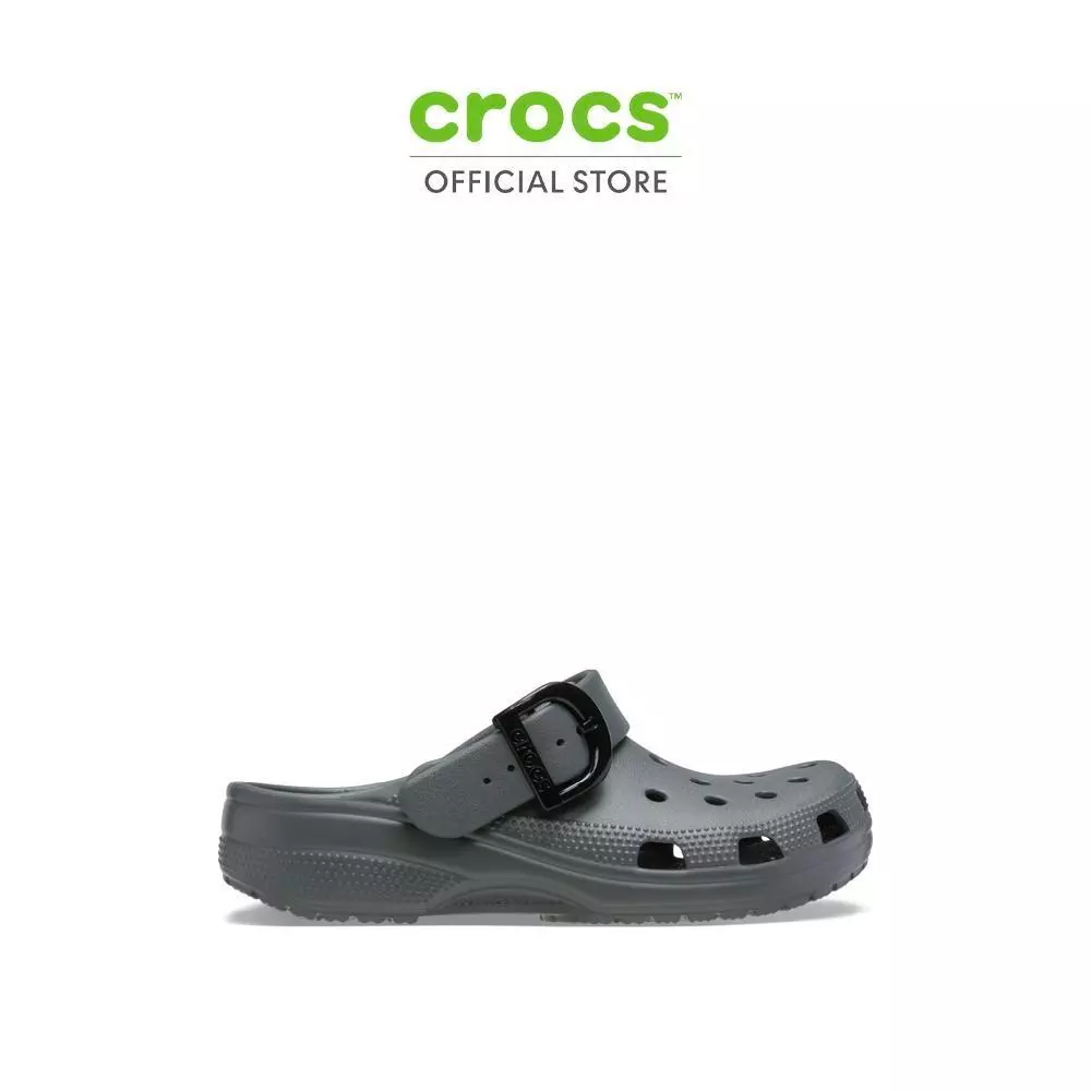CROCS รองเท้าลำลองผู้ใหญ่ CLASSIC ENAMEL BUCKLE CLOG รุ่น 213347-0YK - CARBON