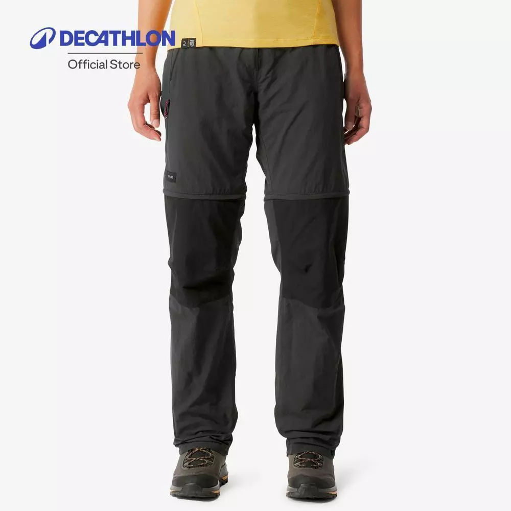 Decathlon Women'S Mountain Trekking 2-In-1 Zip-Off Trousers กางเกงเดินป่าผู้หญิงถอดขาได้ รุ่น Trek 100 - Grey