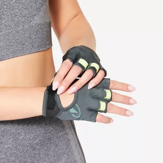 Decathlon Breathable, Durable Fitness Gloves ถุงมือใส่ออกกำลังกายที่มีคุณสมบัติระบายอากาศได้ดีและทนทาน - Black/Green