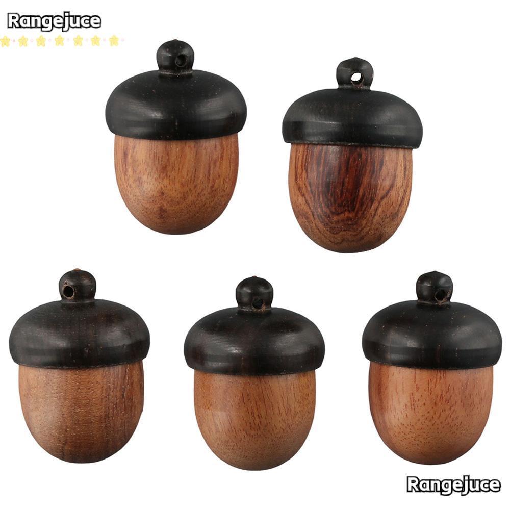 RANGEJUCE Acorn Charms จี้ไม้ Acorn Nut Box ตกแต่ง การทําเครื่องประดับหัตถกรรมไม้อูฐตัดการเชื่อมต่อ