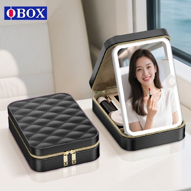 [OBOX] กระเป๋าเครื่องสําอางพร้อมกระจก Tote Bag Liner 2026 High-End Commuter กล่องเก็บเครื่องสําอางแบ