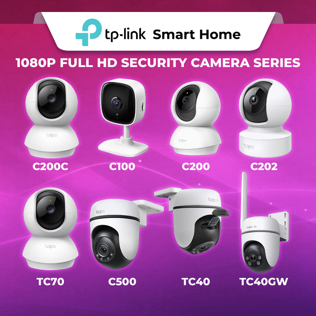 TP-Link Tapo 1080P Full HD Security กล้อง C100 C200 C202 C500 TC70 TC40 TC40GW C501GW Home Baby Pet