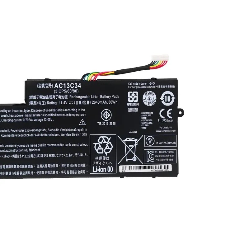 สําหรับ Acer Aspire V5-122P V5-122 E3-111 E3-112 ES1-111M MS237 KT.00303.005 11.4V 2640mAh 30WH AC13