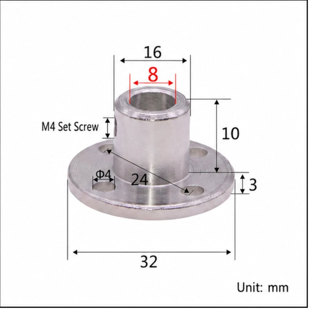 [ 8mm ] คัปปลิ้ง มอเตอร์ DC 3/5/6/8 mm Rigid coupling flange motor guide shaft support