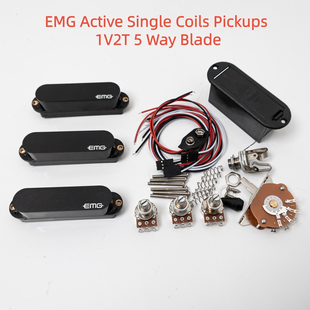 EMG 3 Active Single Coils Pickups SSS Pickups 1 เล่ม 2 โทน 5 ทางใบมีดสายไฟอุปกรณ์เสริมระดับมืออาชีพ