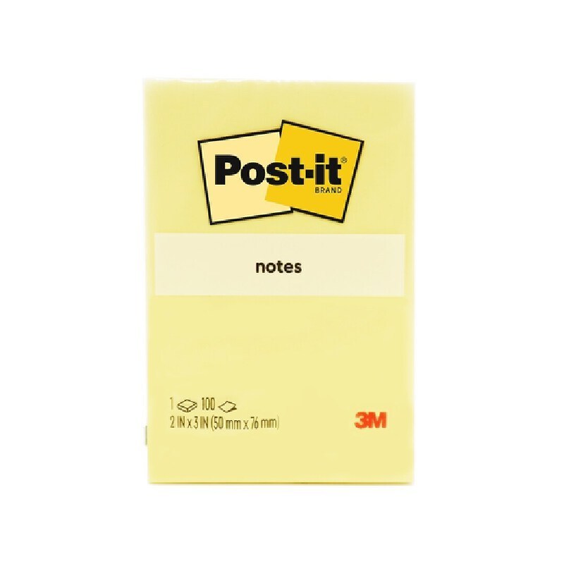 กระดาษโน้ต POST-IT โพสต์-อิท 656-1CY สีเหลือง ขนาด 2x3 นิ้ว