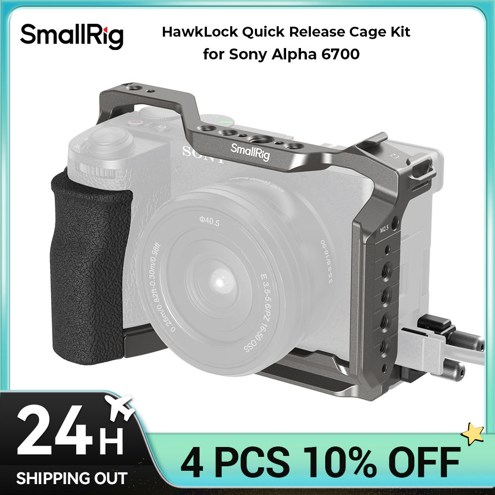 SmallRig A6700 กล้อง Cage HawkLock Quick Release Cage Kit สําหรับ Sony Alpha 6700 พร้อมสายเคเบิล Cla