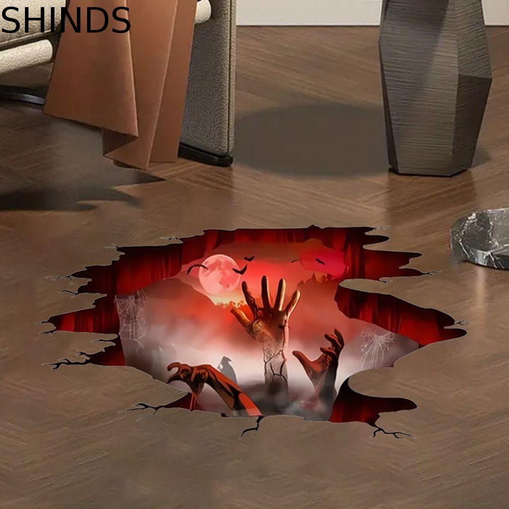 SHINDS 2 ชิ้น/เซ็ตฮาโลวีน Ghost Hand สติกเกอร์,ที่ถอดออกได้ DIY 3D Ghost Hand สติกเกอร์,สติกเกอร์ปาร