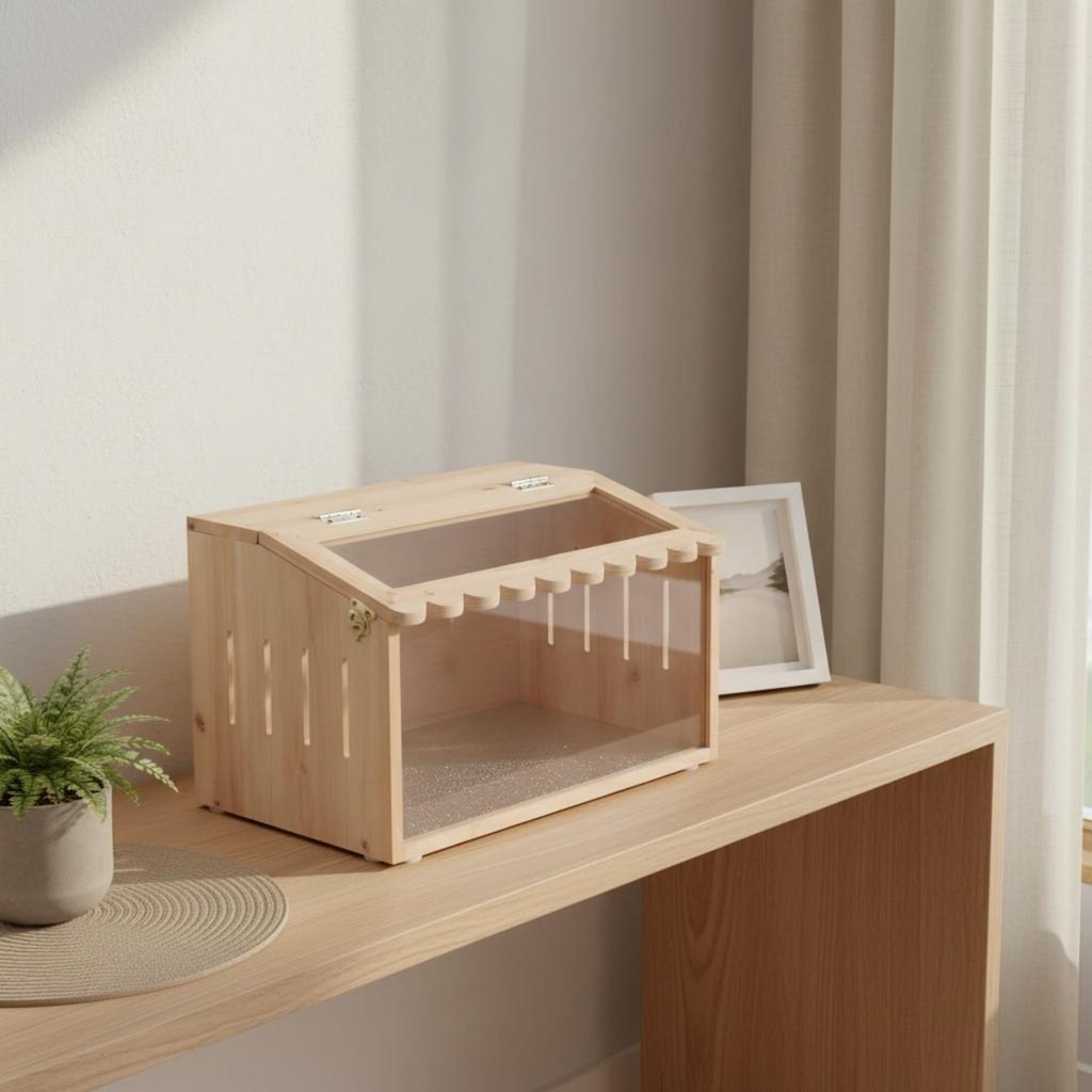 กล่อง Lizard Habitat ควบคุมอุณหภูมิ ออกแบบระบายอากาศ Gecko Habitat Flip-Top Lid สําหรับเดสก์ท็อป