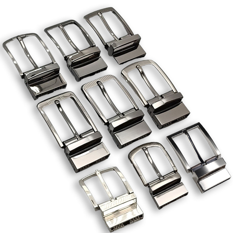 High-End Mens Alloy Belt Head หมุน Pin Buckle Head กางเกงเข็มขัดหัว Perforated กางเกงเข็มขัดอุปกรณ์เ