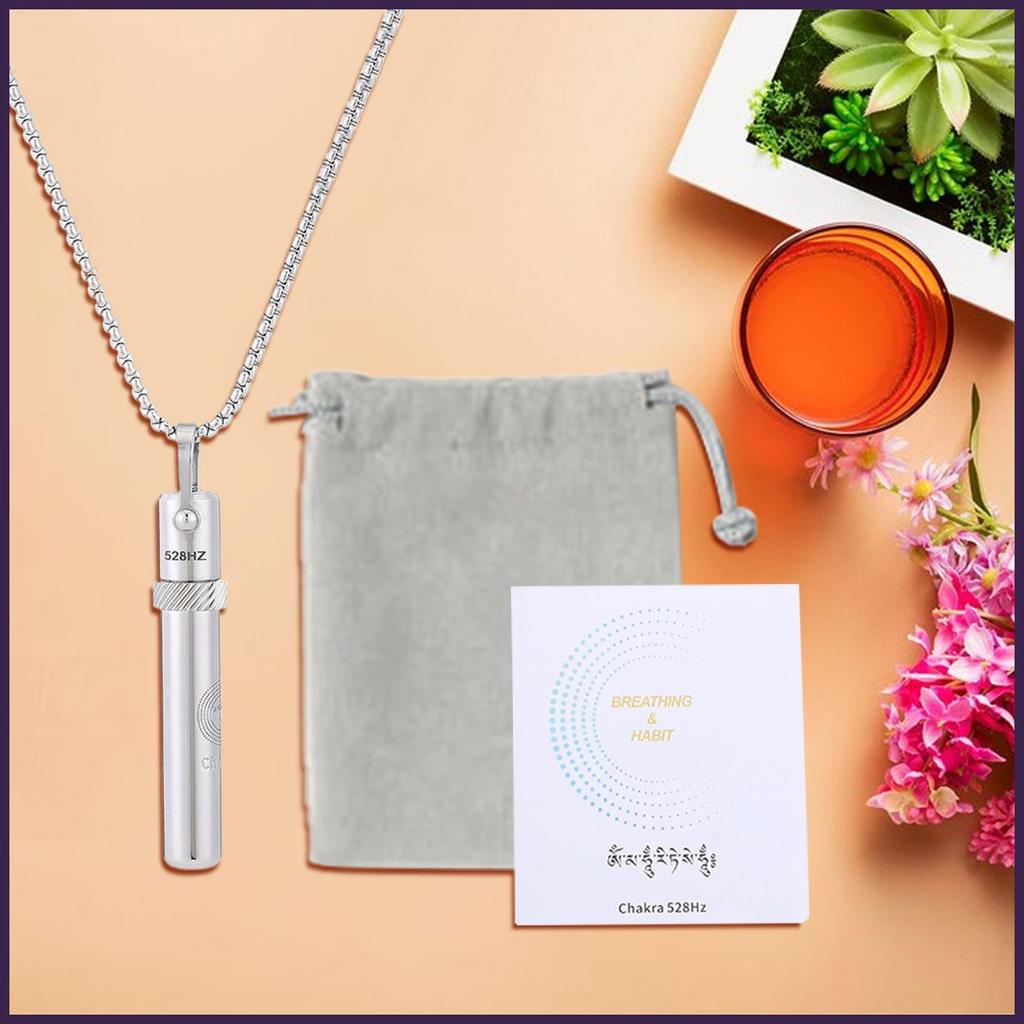 Mindfulness Breathing สร้อยคอ Mindfulness Fidget 528Hz แบบพกพาสมาธิ Breath Whistle สร้อยคอผู้หญิง ew