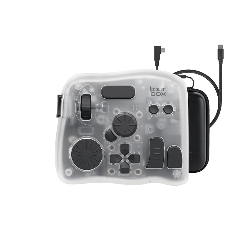 "TourBox Elite Plus Creative Controller - Smart One-Handed Device for Video Editing, Photo Editing, 